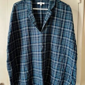 Madewell Blue Plaid Women's Top